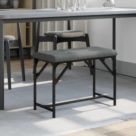 Steel and dark gray fabric dining bench 62x32x45 cm by , Dining and kitchen benches - Ref: Foro24-835219, Price: 39,89 €, Dis...