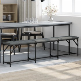 Steel and dark gray fabric dining bench 186x32x45 cm by , Dining and kitchen benches - Ref: Foro24-835225, Price: 82,69 €, Di...