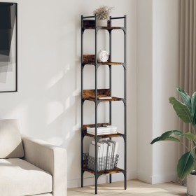 Bookcase with 5 shelves smoked oak wood 35x30x174 cm by , Bookcases and shelves - Ref: Foro24-838855, Price: 48,42 €, Discoun...