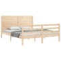 Estructura de cama de matrimonio con cabecero madera maciza de , Camas y somieres - Ref: Foro24-3195031, Precio: 183,99 €, De...