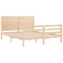 Estructura de cama de matrimonio con cabecero madera maciza de , Camas y somieres - Ref: Foro24-3195031, Precio: 183,99 €, De...