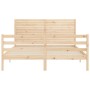 Estructura de cama de matrimonio con cabecero madera maciza de , Camas y somieres - Ref: Foro24-3195031, Precio: 183,99 €, De...