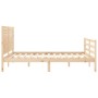 Estructura de cama de matrimonio con cabecero madera maciza de , Camas y somieres - Ref: Foro24-3195031, Precio: 183,99 €, De...