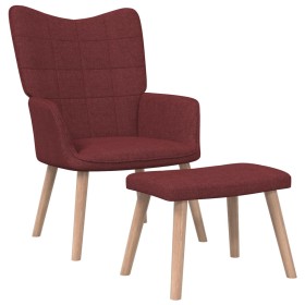 Relaxation armchair with red fabric footrest by , Armchairs - Ref: Foro24-327938, Price: 135,02 €, Discount: %