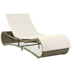 Garden lounger with gray synthetic rattan cushion by vidaXL, Loungers - Ref: Foro24-44700, Price: 272,95 €, Discount: %