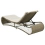 Garden lounger with gray synthetic rattan cushion by vidaXL, Loungers - Ref: Foro24-44700, Price: 272,99 €, Discount: %