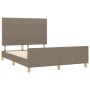 Bed frame with headboard in taupe gray fabric 140x190 cm by , Beds and slatted bases - Ref: Foro24-3125215, Price: 216,15 €, ...