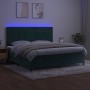 Box spring bed with mattress and LED dark green velvet 200x200cm by , Beds and slatted bases - Ref: Foro24-3136146, Price: 71...