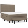 Box spring bed with taupe gray fabric mattress 140x190 cm by , Beds and slatted bases - Ref: Foro24-3136753, Price: 579,86 €,...