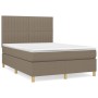 Box spring bed with taupe gray fabric mattress 140x200 cm by , Beds and slatted bases - Ref: Foro24-3142501, Price: 552,27 €,...