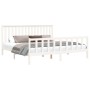 White pine wood bed frame with headboard 180x200cm by , Beds and slatted bases - Ref: Foro24-3188222, Price: 175,66 €, Discou...