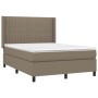 Cama box spring con colchón tela gris taupe 140x190 cm de , Camas y somieres - Ref: Foro24-3131589, Precio: 554,98 €, Descuen...