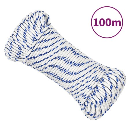 White polypropylene boat rope 3 mm 100 m by , Ropes and metal cords - Ref: Foro24-152271, Price: 12,40 €, Discount: %