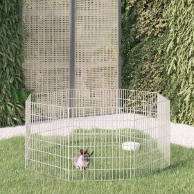 Rabbit cage 8 panels galvanized iron 54x60 cm by , Cages and habitats for small animals - Ref: Foro24-171574, Price: 39,99 €,...