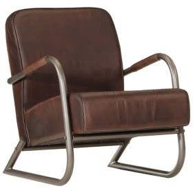 Sillón de cuero auténtico marrón de , Sillones - Ref: Foro24-359632, Precio: 248,99 €, Descuento: %