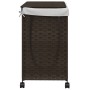 Dirty clothes basket with wheels dark brown rattan 60x35x60.5cm by , Laundry baskets - Ref: Foro24-372040, Price: 73,33 €, Di...