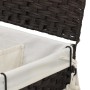 Dirty clothes basket with wheels dark brown rattan 60x35x60.5cm by , Laundry baskets - Ref: Foro24-372040, Price: 73,33 €, Di...