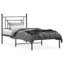 Estructura de cama con cabecero metal negro 90x190 cm de , Camas y somieres - Ref: Foro24-374331, Precio: 60,15 €, Descuento: %