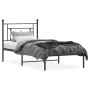 Bed frame with black metal headboard 100x190 cm by , Beds and slatted bases - Ref: Foro24-374333, Price: 66,83 €, Discount: %