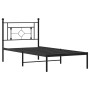 Bed frame with black metal headboard 100x190 cm by , Beds and slatted bases - Ref: Foro24-374333, Price: 66,83 €, Discount: %