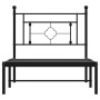 Bed frame with black metal headboard 100x190 cm by , Beds and slatted bases - Ref: Foro24-374333, Price: 66,83 €, Discount: %