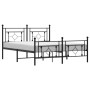 Black metal headboard and footboard bed frame 150x200 cm by , Beds and slatted bases - Ref: Foro24-374359, Price: 118,24 €, D...