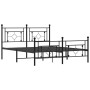 Black metal headboard and footboard bed frame 150x200 cm by , Beds and slatted bases - Ref: Foro24-374359, Price: 118,24 €, D...