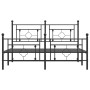 Black metal headboard and footboard bed frame 150x200 cm by , Beds and slatted bases - Ref: Foro24-374359, Price: 118,24 €, D...