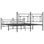 Black metal headboard and footboard bed frame 150x200 cm by , Beds and slatted bases - Ref: Foro24-374359, Price: 118,24 €, D...