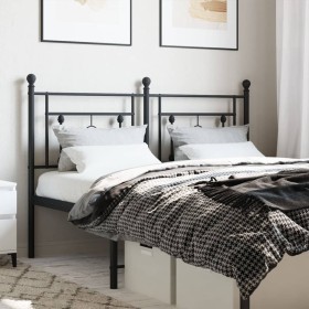 Black metal headboard 135 cm by , Headboards and footboards - Ref: Foro24-374371, Price: 40,99 €, Discount: %