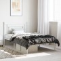 Metal bed frame with white headboard 107x203 cm by , Beds and slatted bases - Ref: Foro24-374384, Price: 71,70 €, Discount: %