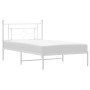 Metal bed frame with white headboard 107x203 cm by , Beds and slatted bases - Ref: Foro24-374384, Price: 71,70 €, Discount: %