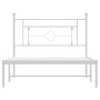 Metal bed frame with white headboard 107x203 cm by , Beds and slatted bases - Ref: Foro24-374384, Price: 71,70 €, Discount: %