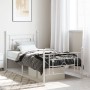 Estructura cama metal con cabecero y pie cama blanca 90x200 cm de , Camas y somieres - Ref: Foro24-374399, Precio: 77,97 €, D...