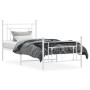 White metal bed frame with headboard and footboard 100x190 cm by , Beds and slatted bases - Ref: Foro24-374400, Price: 76,74 ...