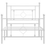 White metal bed frame with headboard and footboard 100x190 cm by , Beds and slatted bases - Ref: Foro24-374400, Price: 76,74 ...