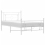 Metal bed frame with headboard and footboard white 107x203 cm by , Beds and slatted bases - Ref: Foro24-374402, Price: 82,13 ...