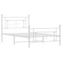 Metal bed frame with headboard and footboard white 107x203 cm by , Beds and slatted bases - Ref: Foro24-374402, Price: 82,13 ...