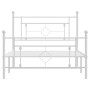 Metal bed frame with headboard and footboard white 107x203 cm by , Beds and slatted bases - Ref: Foro24-374402, Price: 82,13 ...