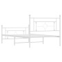 Metal bed frame with headboard and footboard white 107x203 cm by , Beds and slatted bases - Ref: Foro24-374402, Price: 82,13 ...