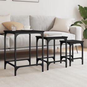 Stackable coffee tables 3 pieces black engineered wood by , Coffee table - Ref: Foro24-838928, Price: 40,00 €, Discount: %