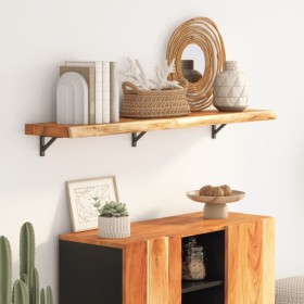 Rectangular wall shelf acacia wood live edge 120x30x3.8cm by , Shelves and shelves - Ref: Foro24-370290, Price: 68,99 €, Disc...