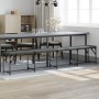 Banco de comedor acero y tela gris oscuro 248x32x45 cm de , Bancos de comedor y cocina - Ref: Foro24-835228, Precio: 100,26 €...