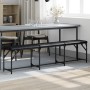 Steel and black synthetic leather dining bench 186x32x45 cm by , Dining and kitchen benches - Ref: Foro24-835223, Price: 80,2...