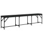 Steel and black synthetic leather dining bench 186x32x45 cm by , Dining and kitchen benches - Ref: Foro24-835223, Price: 80,2...