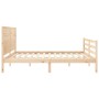 Estructura de cama de matrimonio con cabecero madera maciza de , Camas y somieres - Ref: Foro24-3195041, Precio: 220,99 €, De...