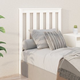 Solid white pine wood bed headboard 81x6x101 cm by , Headboards and footboards - Ref: Foro24-818496, Price: 44,99 €, Discount: %