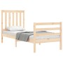 Single bed frame with solid wood headboard by , Beds and slatted bases - Ref: Foro24-3194206, Price: 100,33 €, Discount: %