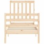 Single bed frame with solid wood headboard by , Beds and slatted bases - Ref: Foro24-3194206, Price: 100,33 €, Discount: %