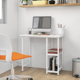 MDF and white metal computer desk 80x40x72 cm by , Desks - Ref: Foro24-20555, Price: 61,95 €, Discount: %